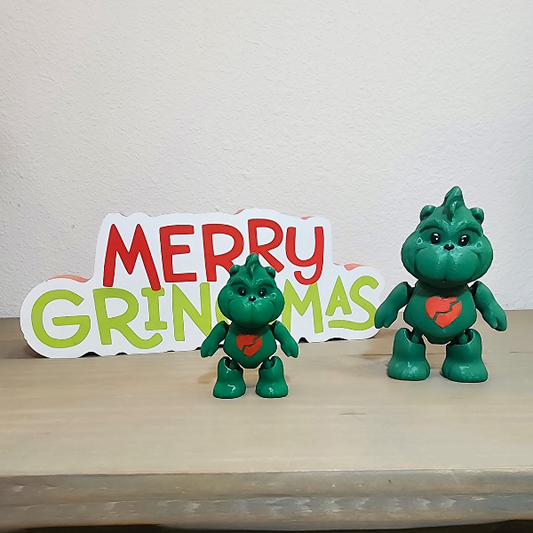 Grinch Bear that Cares 3D Printed Grinchmas Gift Figurine