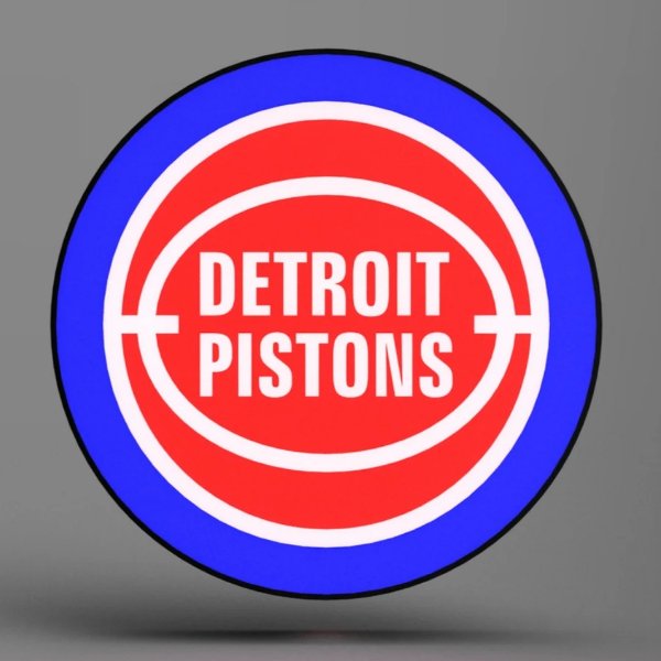 Detroit Pistons NBA 3D Printed Light Box image 1