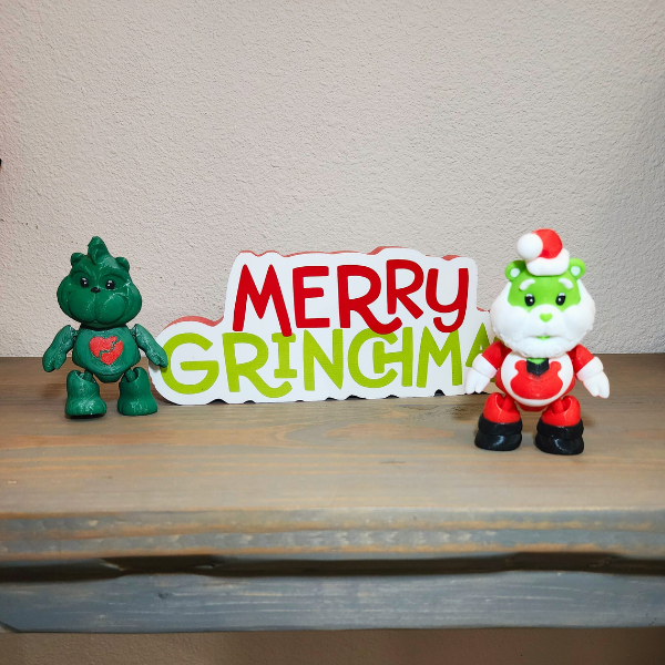 Grinch Bear that Cares 3D Printed Grinchmas Gift Figurine