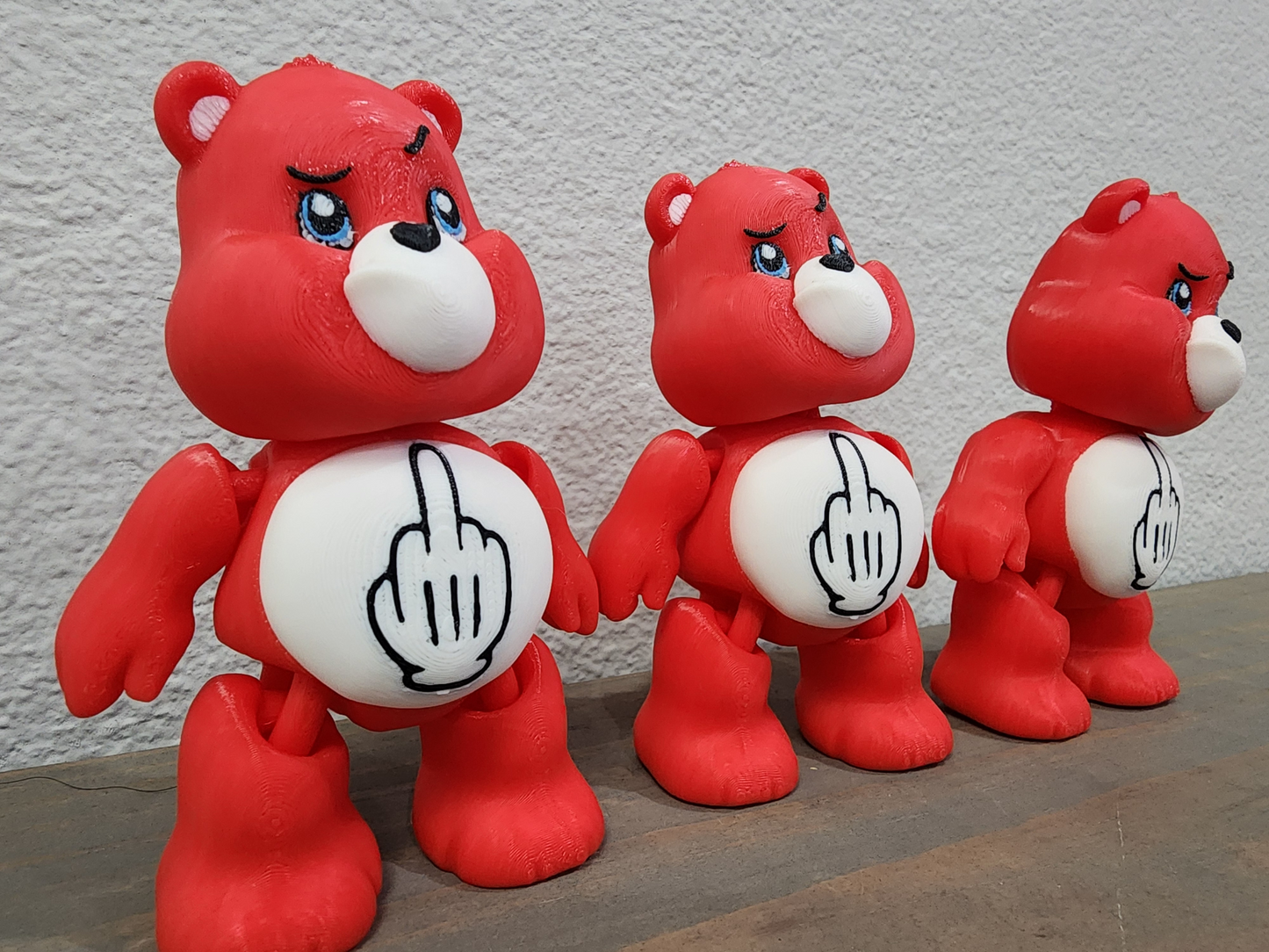 Rude Bear Gesture Figurine - Funny 3D Printed Middle Finger Display