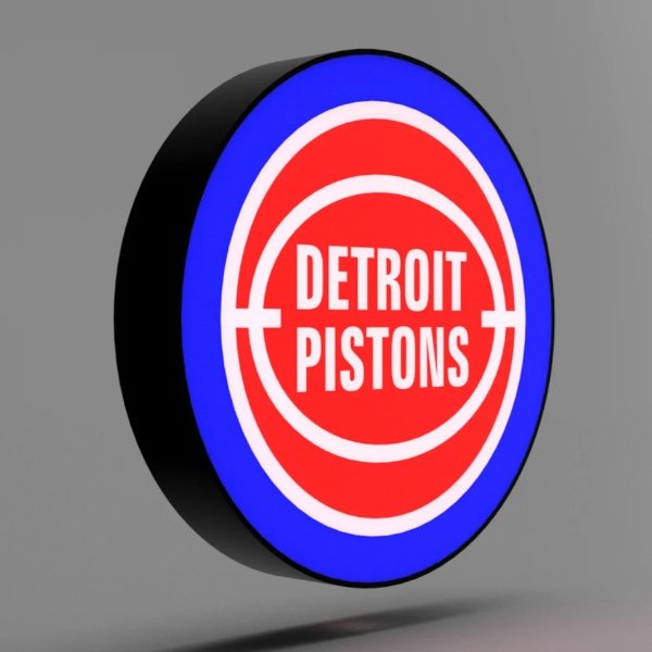 Detroit Pistons NBA 3D Printed Light Box - Multi-color light image