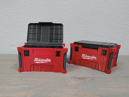 Milwaukee Packout Business Card Holder - Mini 3D Printed Replica - Red & Black Desk Organizer