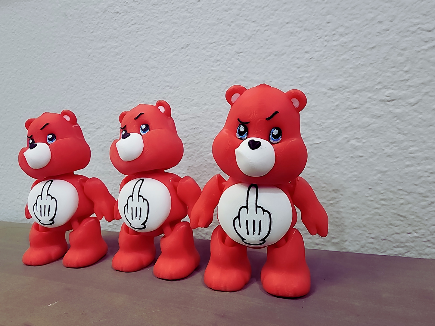 Rude Bear Gesture Figurine - Funny 3D Printed Middle Finger Display