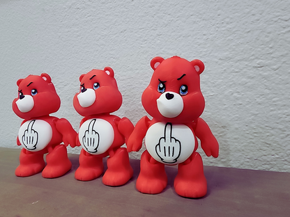 Rude Bear Gesture Figurine - Funny 3D Printed Middle Finger Display